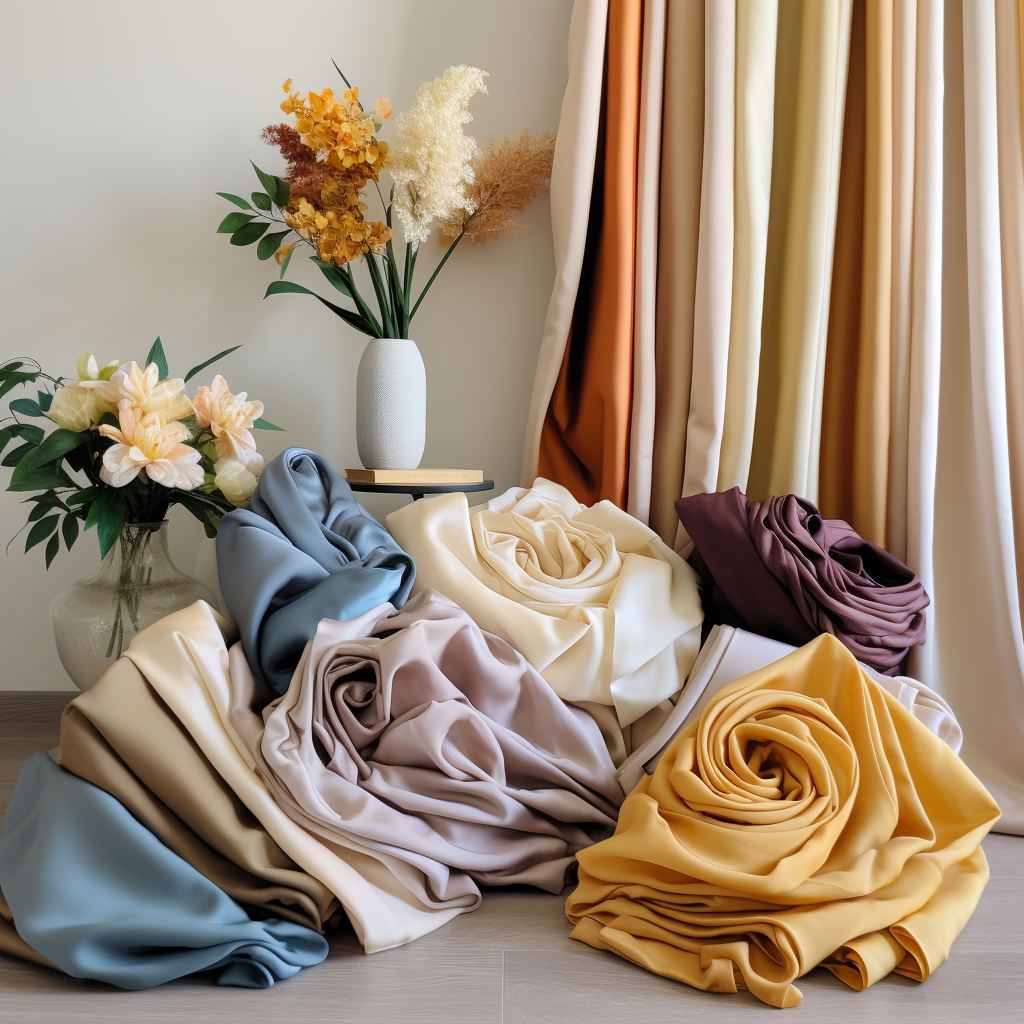 A set of drapery colors and styles for the in-home Las Vegas client selection process.
